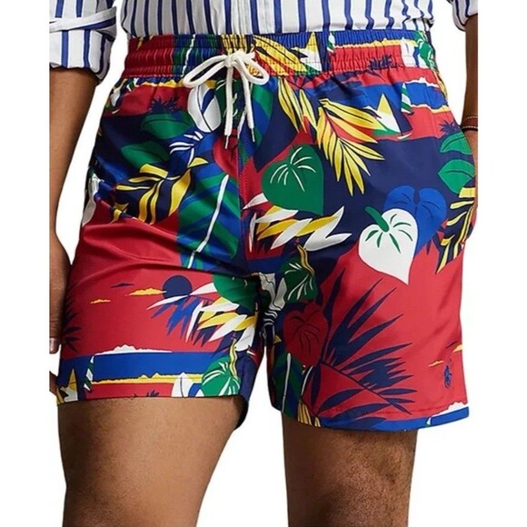 Polo Ralph Lauren Hoffman Print Classic Fit 5.75" Swim Trunks Sz: XL - Picture 1 of 7